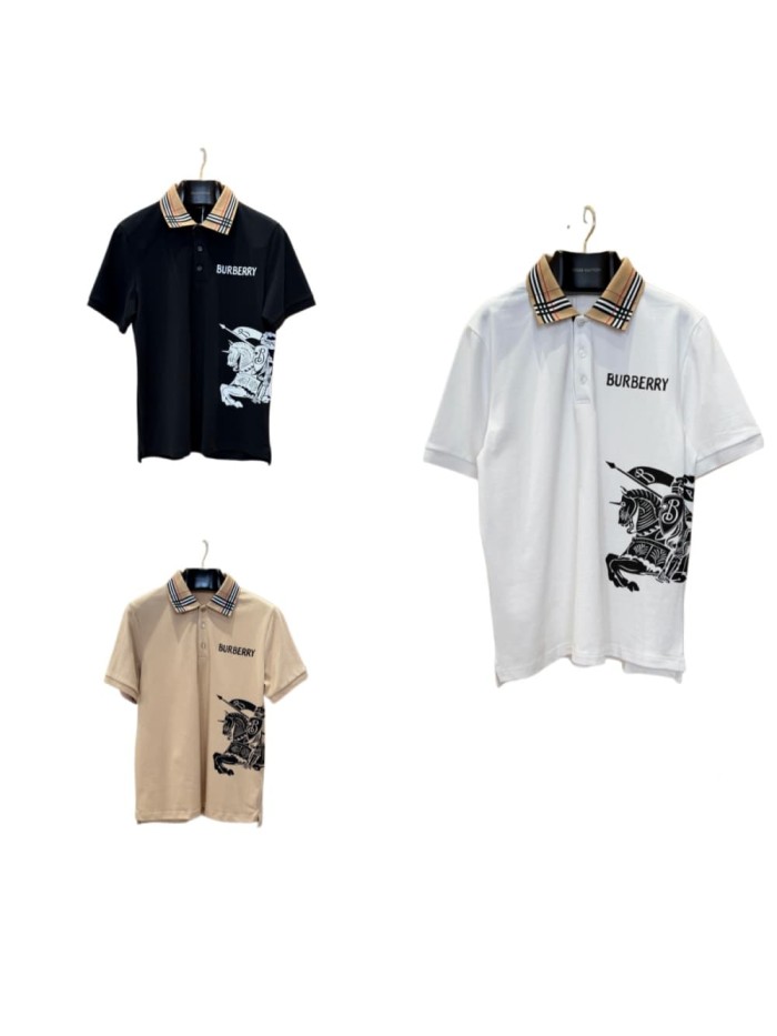 1:1 quality version Check Collar Knight Print Short Sleeve Polo Shirt 3 colors 29106324