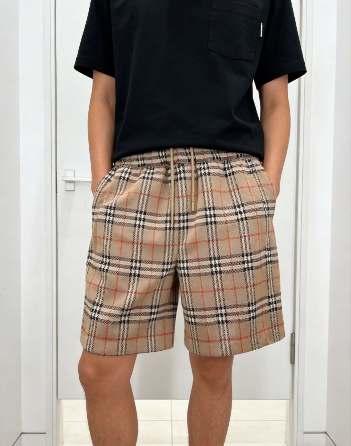 1:1 quality version Classic Check Drawstring Cargo Shorts 29106322