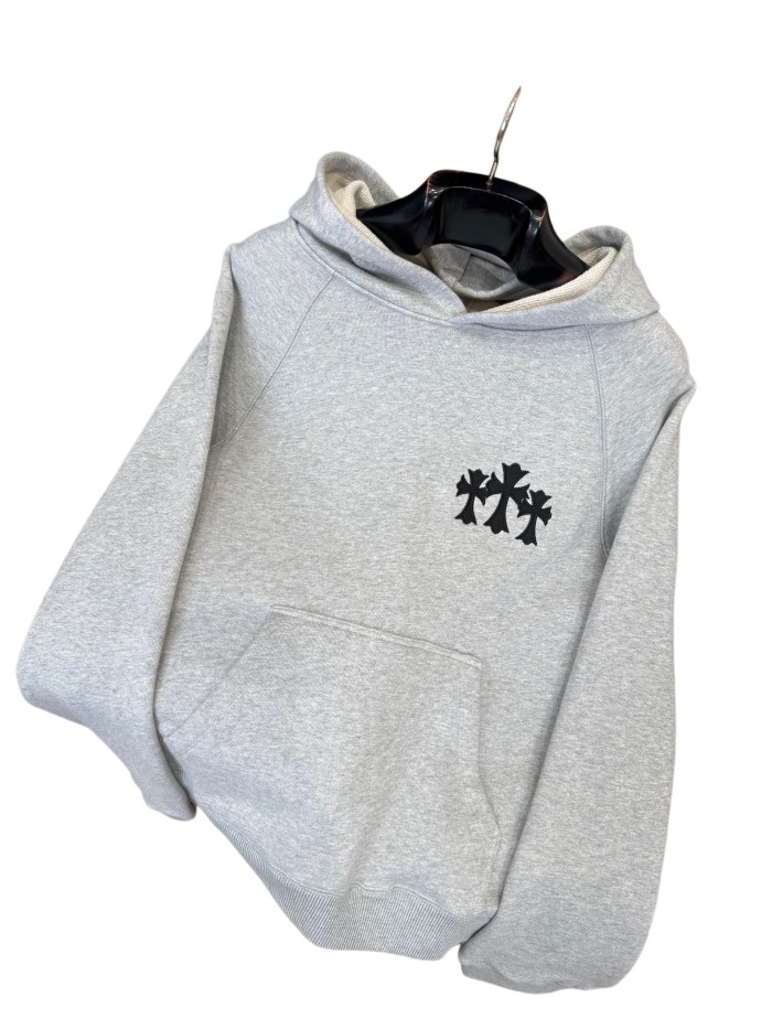 1:1 quality version French Terry Cross Patch 3D Embroidered Hoodie 2 colors 28938242