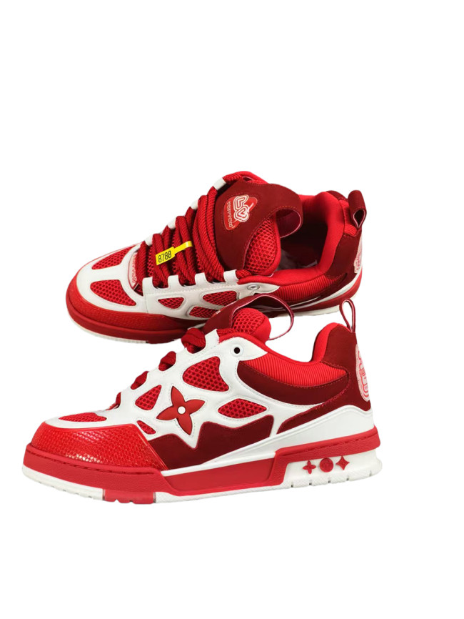 1:1 quality version Red and White Colorblock Sneakers