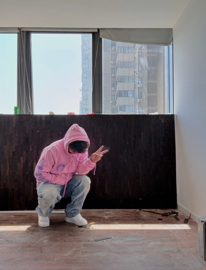 1:1 quality version Pink Cross Arm Print New York Anniversary Limited Edition Hoodie 28893086