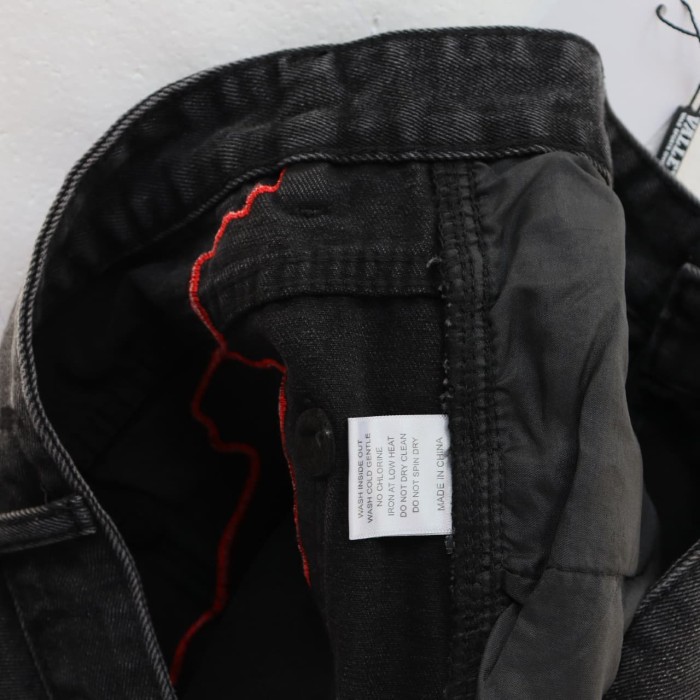 Red Letter Lightning Embroidery Washed Denim Shorts 2 colors 29047377