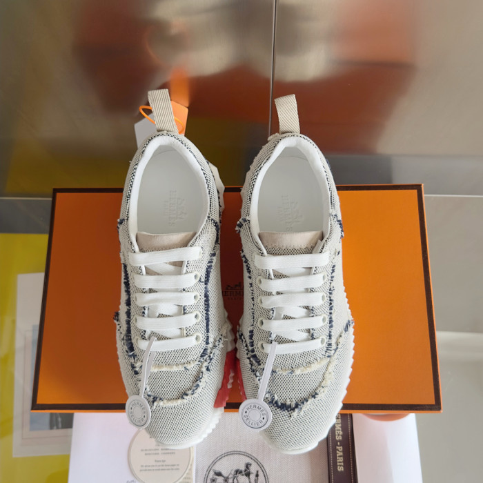 [plus-size shoes]Bouncing Beige & Navy Canvas Fringe Couple Style Breathable Sneakers 29085202