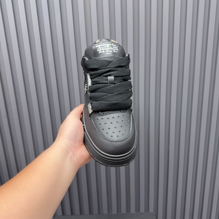 1:1 quality version Metal Logo Round Toe Lace-Up Low-Top MA-1 Sneakers 2 colors 28702284