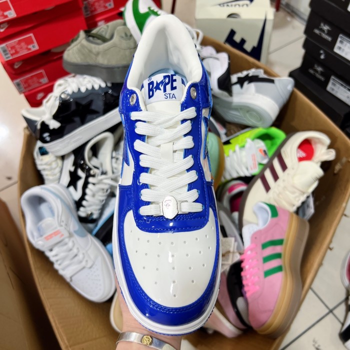 1:1 quality version Ape Logo Lightning Stars Colorblock Low Top Board Shoes 2 colors
