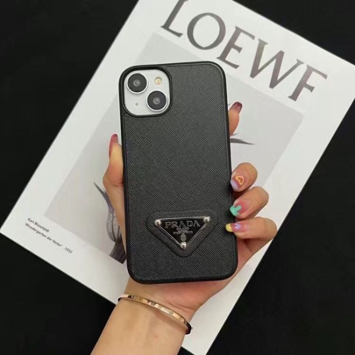 Leather Plain Color logo Phone Case 3 colors 28653779