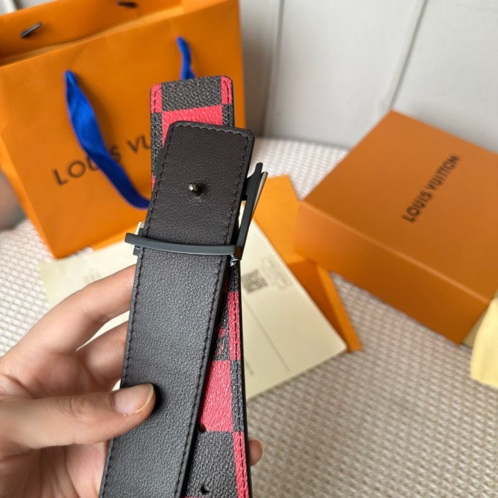 1:1 quality version Large Square Double Layer Letter Buckle Belt 6 colors【Width 4cm】