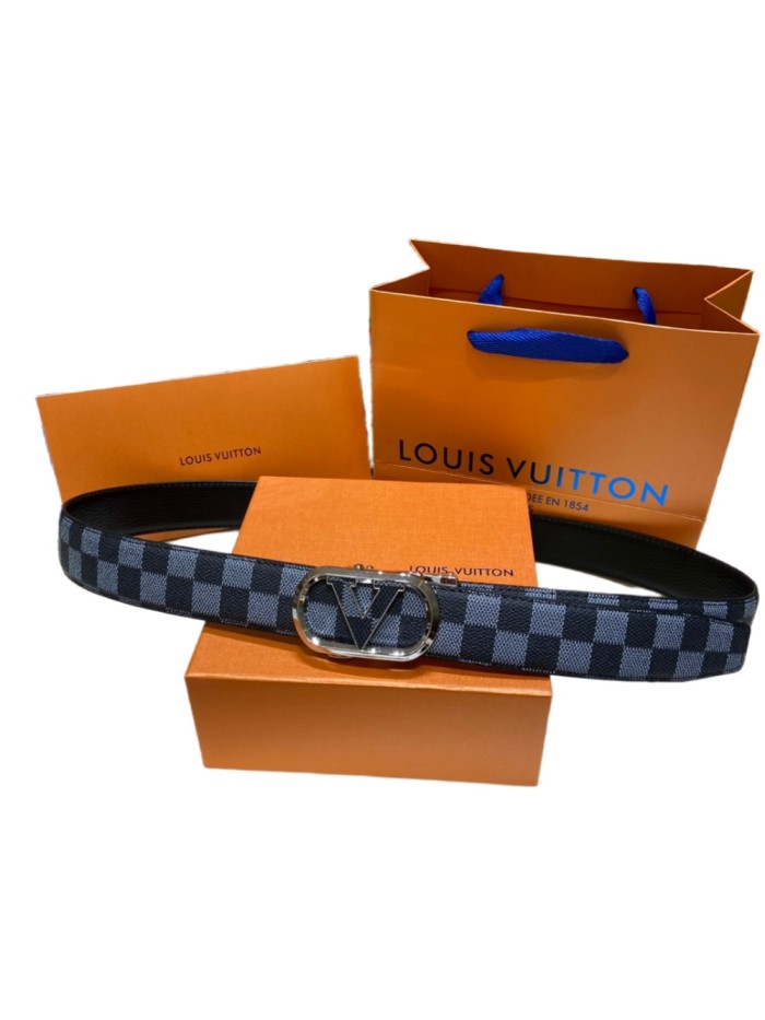 Blue Checkerboard Pattern Waist Belt【Width 3.5 cm】28549009