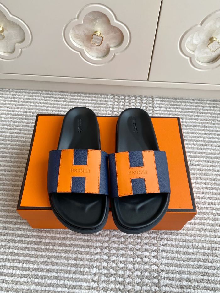 1:1 quality version 28062878 H Calfskin Slippers 5 colors