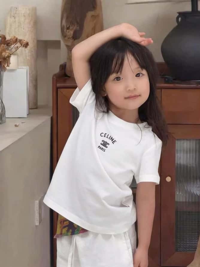 Triomphe Logo & Text Embroidered Cotton T-shirt for Kids 2 colors 29030027