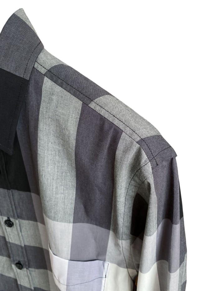 1:1 quality version Plaid Stretch Cotton Poplin Long Sleeve Shirt 8 colors 28875206