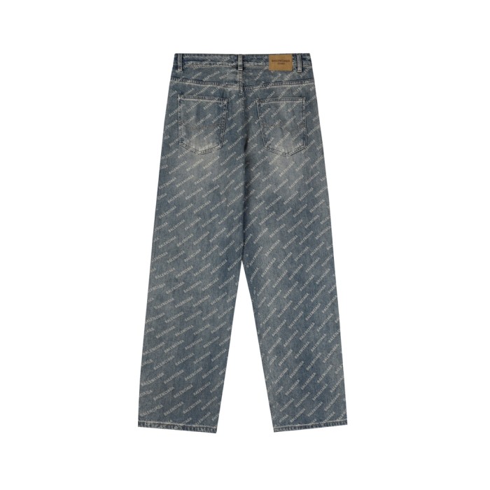 1:1 quality version Alphabet full print washed jeans 2 colors