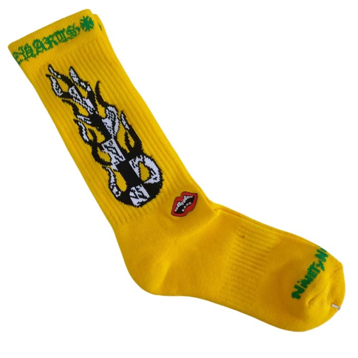 Sanskrit Stripe Graffiti Jacquard Crew Socks 33 colors 28887617