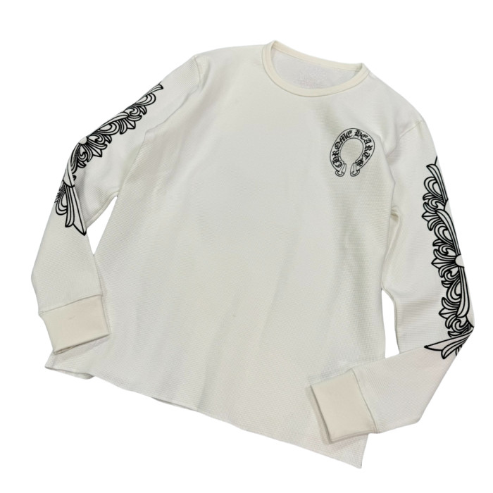 1:1 quality version 27879886 Waffle Fabric Printed Long Sleeve T-Shirt 3 colors
