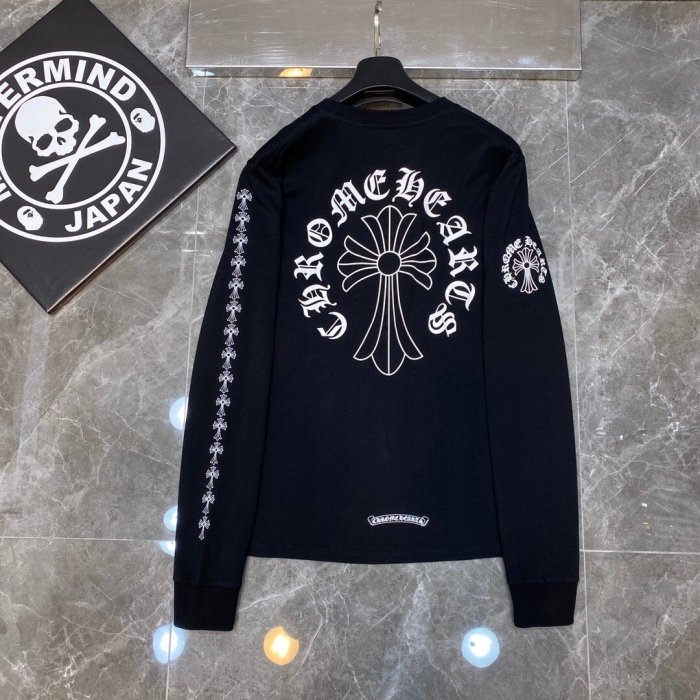 Cross logo printed all over the left sleeve Long sleeve T-shirt 2 colors