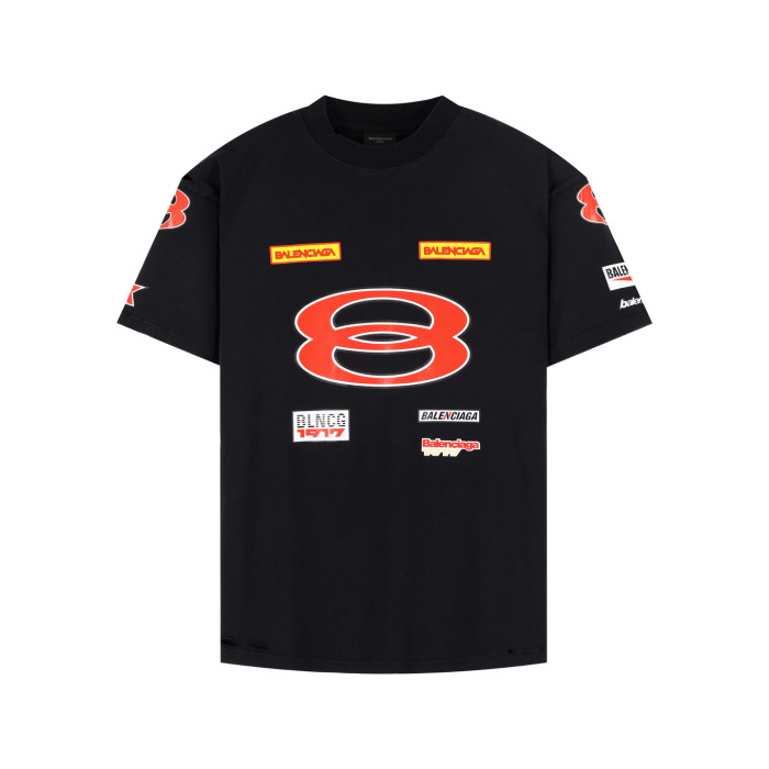 1:1 quality version 28303092 red 8 multi-label printed tee