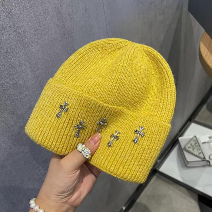 Five Metal Cross Knit beanie 10 colors