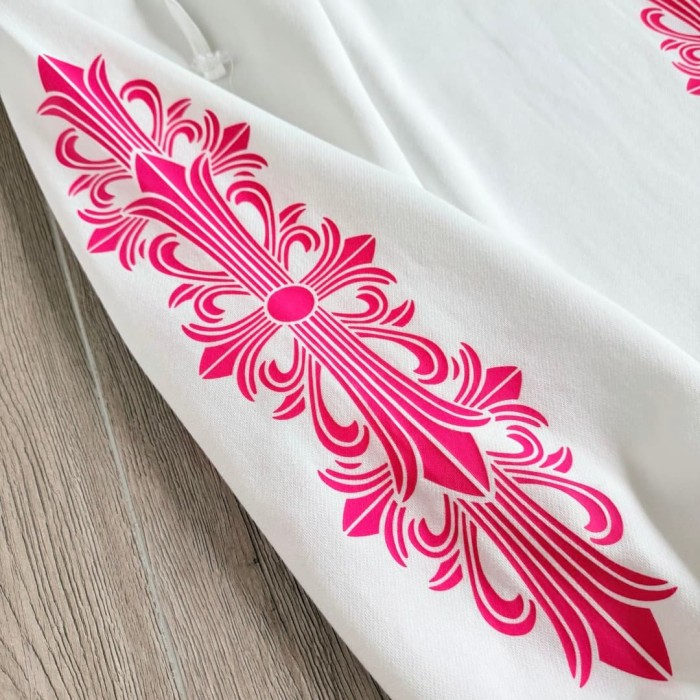 1:1 quality version Side Fluorescent Pink Sanskrit Letter Printed Sweatpants 29033526