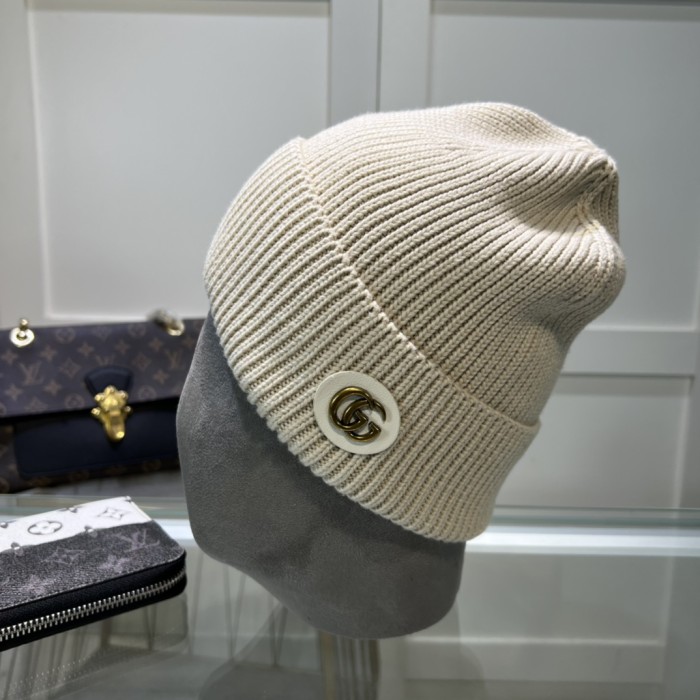 1:1 quality version Double G Logo Wool and Cashmere Knit Beanie 4 colors