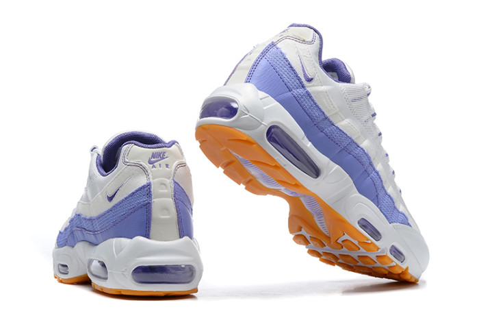[plus-size shoes]Air Max 95 White Purple Gum Sole Air Cushion Casual Sneakers 29066521