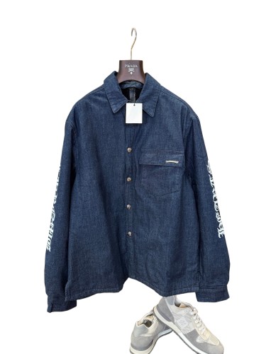 1:1 quality version Sanskrit Print Denim Shirt Jacket 28937971