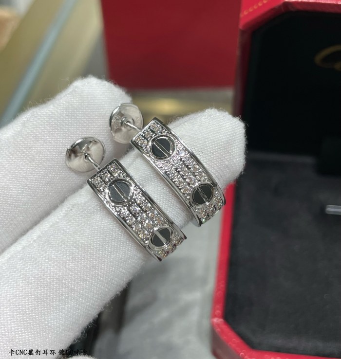 1:1 quality version CNC black stud starlit sky earrings
