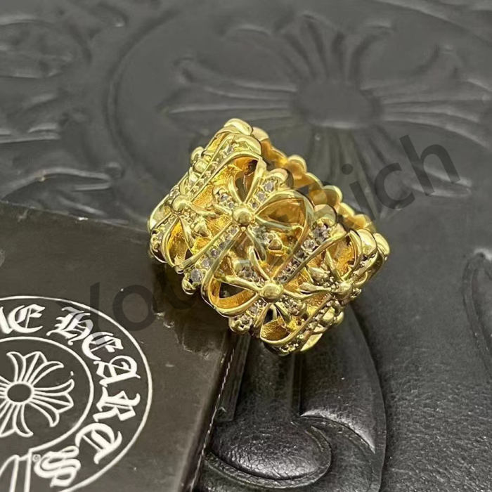 1:1 quality version Pure Silver Gold-Plated 22K Tombstone Cross Ring with Diamonds
