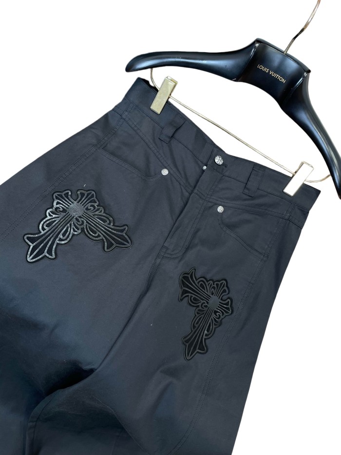 1:1 quality version Sterling Silver Cross Patch Wide-Leg Cargo Pants 28937967