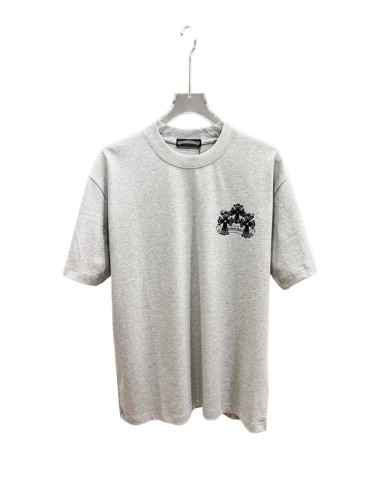 1:1 quality version Cross Logo Printed Heather Grey Oversized Tee 29082519