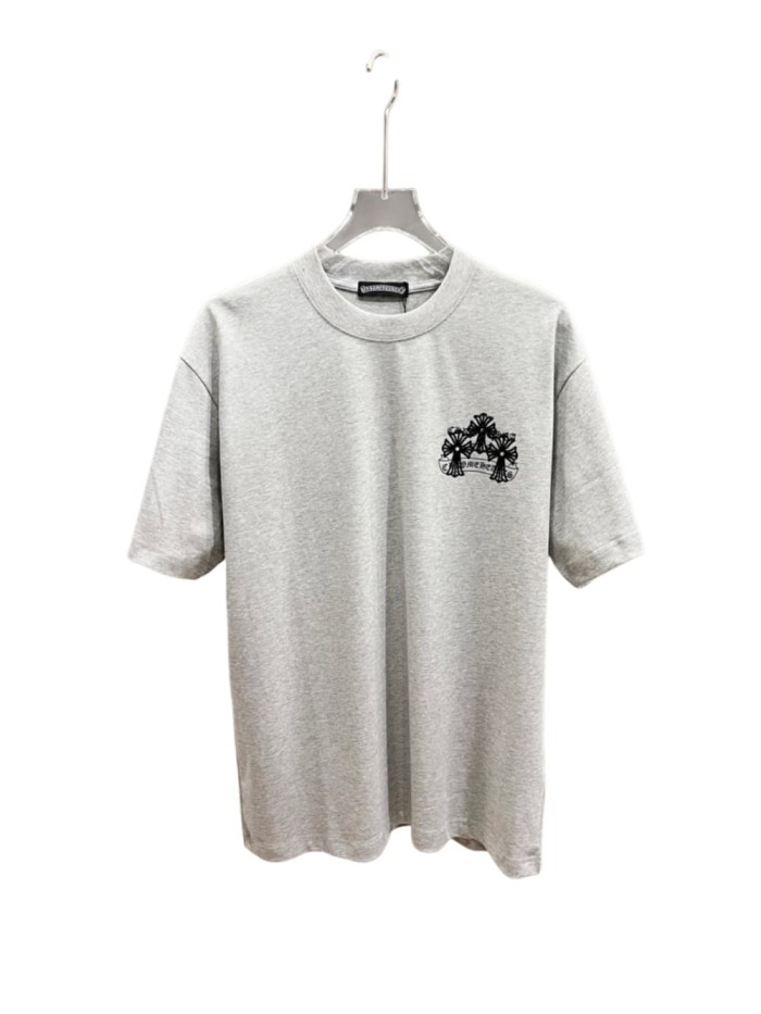 1:1 quality version Cross Logo Printed Heather Grey Oversized Tee 29082519