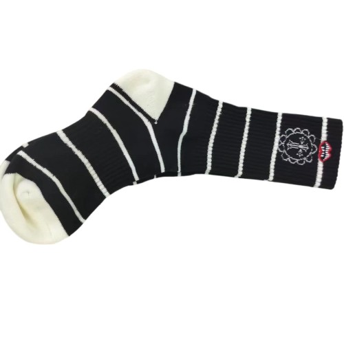 Sanskrit Cross Stripe Jacquard Crew Socks 25 colors 28887618