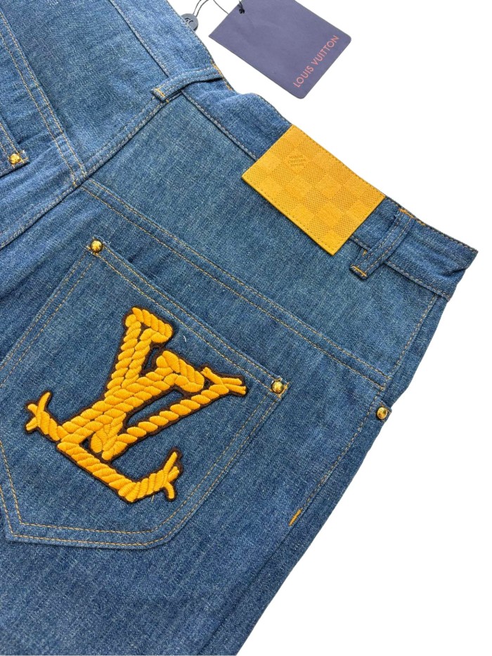 1:1 quality version Rope Embroidery Denim shirt & shorts set 28572200
