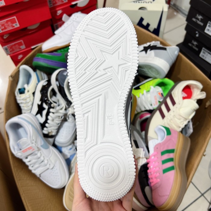 1:1 quality version Ape Logo Lightning Stars Colorblock Low Top Board Shoes 2 colors