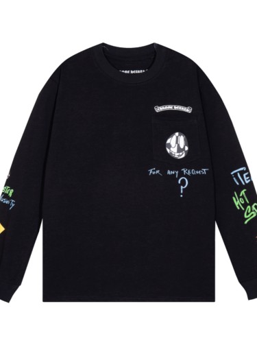 Colorful Letter Graffiti Long Sleeve T-Shirt