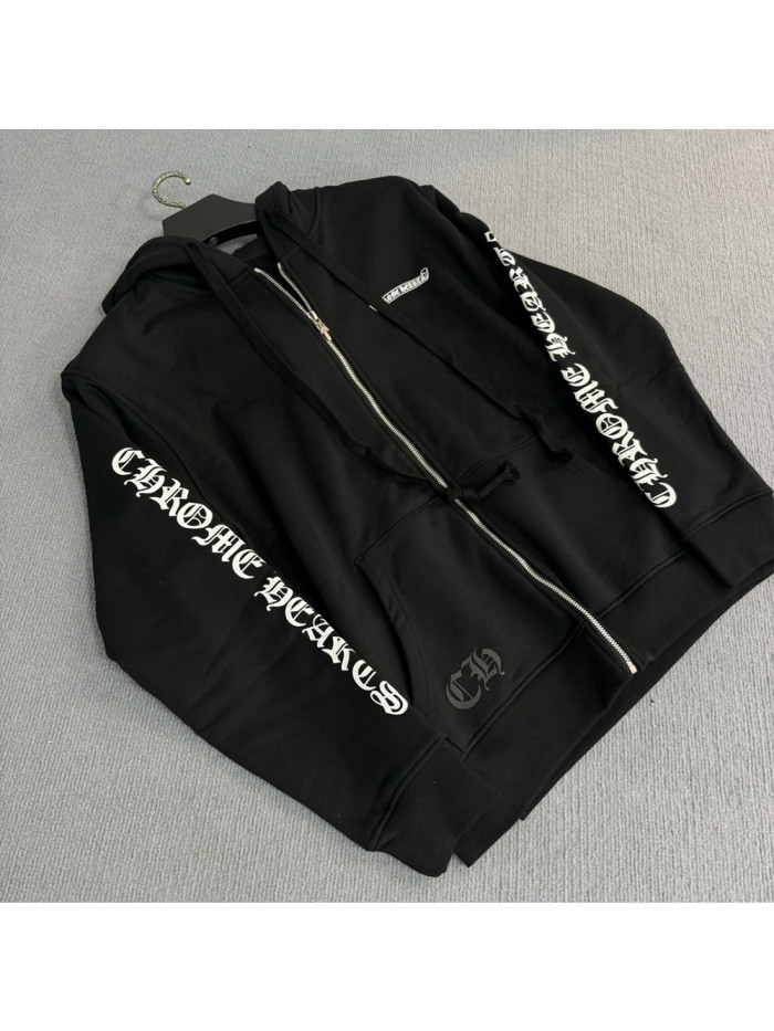 1:1 quality version Classic Scroll Print Zip Hoodie