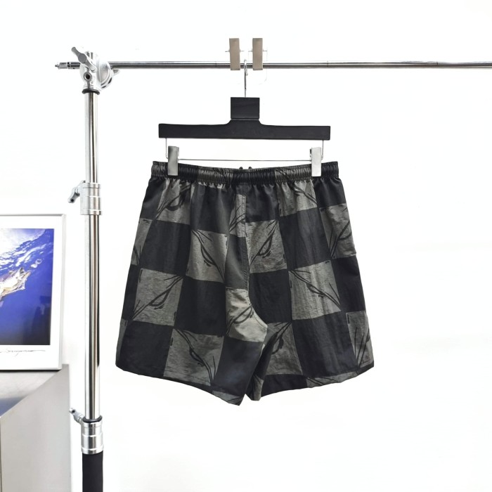 [Big & Tall for weights up to 220 lbs]1:1 quality version Black Gray Plaid Beach Shorts 28971913