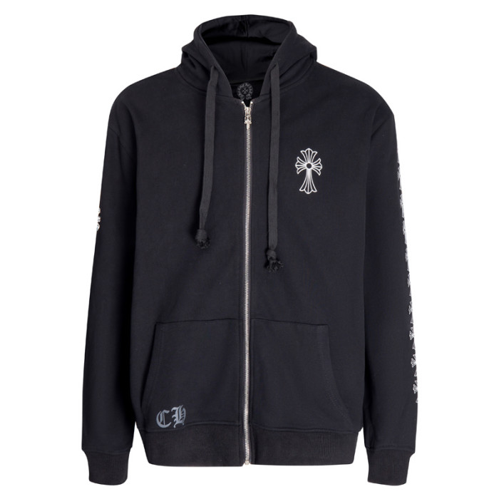Big Long Cross Flower Arm Zipper Sweatshirt 3 colors