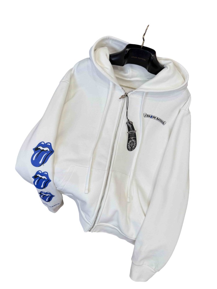 1:1 quality version Gothic Letter Big Tongue Print Zip Up Hoodie 28968648