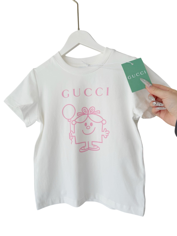 Playful Cartoon Logo Print Casual T-shirt for Kids 2 colors 29030018