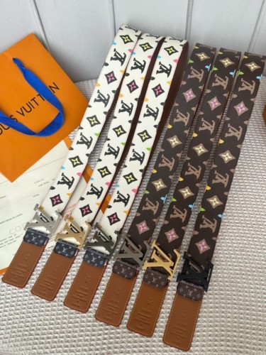 1:1 quality version Full-printed colorful logo metal buckle belt 6 colors【Width 4 cm】