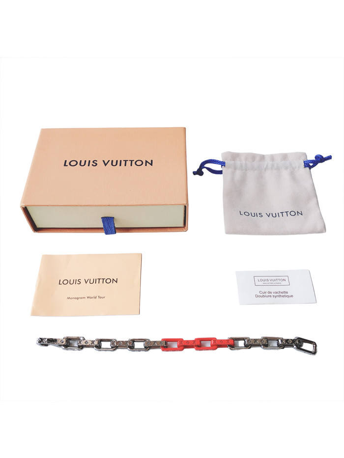 28136572 Red and Silver Colorblock Bracelet