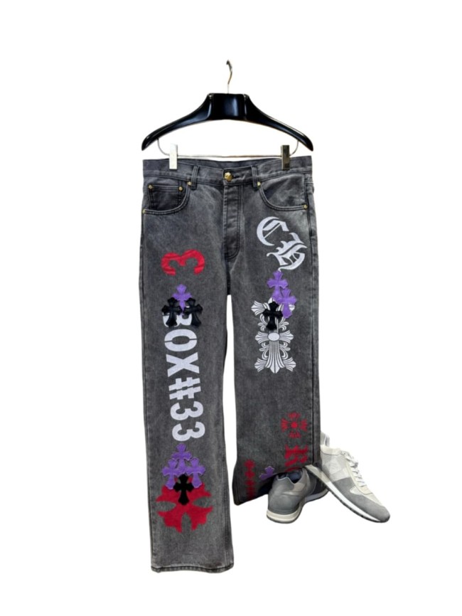 1:1 quality version Cross Letter Print Applique Gold Label Jeans 28960927