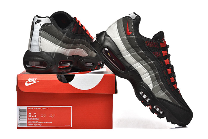 [plus-size shoes]Air Max 95 Black Grey Red Breathable Mesh  Air Cushion Running Shoes 29044772