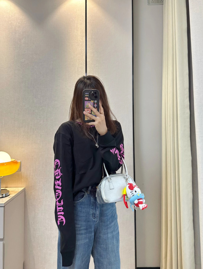 1:1 quality version Rose Sanskrit Print Long Sleeve T-Shirt 28691996