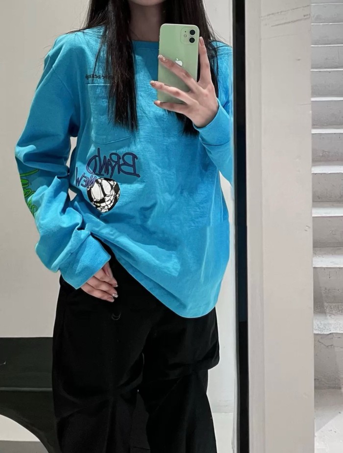 1:1 quality version Blue MattyBoy Printed Long Sleeve T-Shirt 28673861