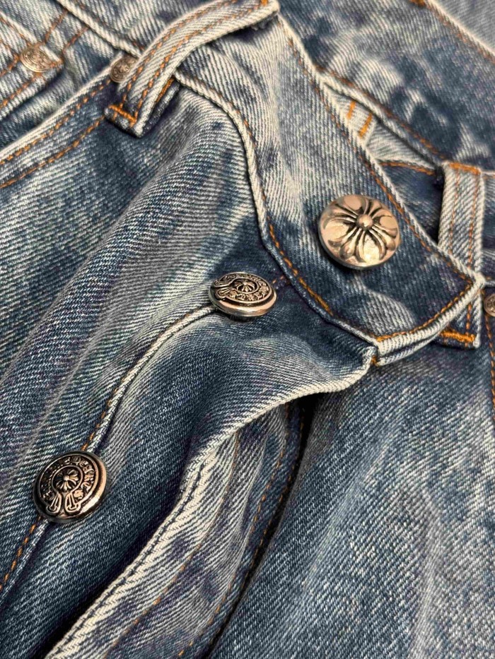 1:1 quality version  red cross leather appliqués washed jeans 28959518