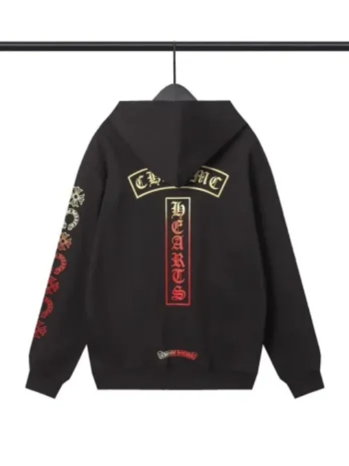 Horseshoe Cross Sanskrit Print Hooded Sweatshirt