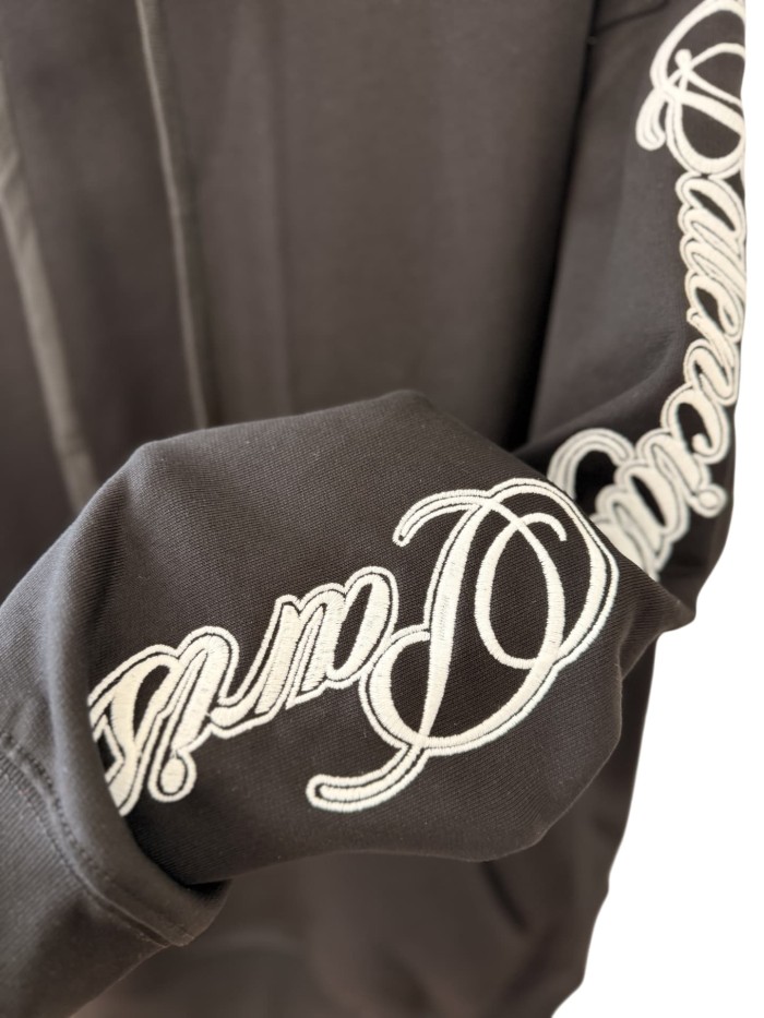1:1 quality version Two-Sleeve Cursive Letter Matte Embroidered Hoodie 2 colors 28974530