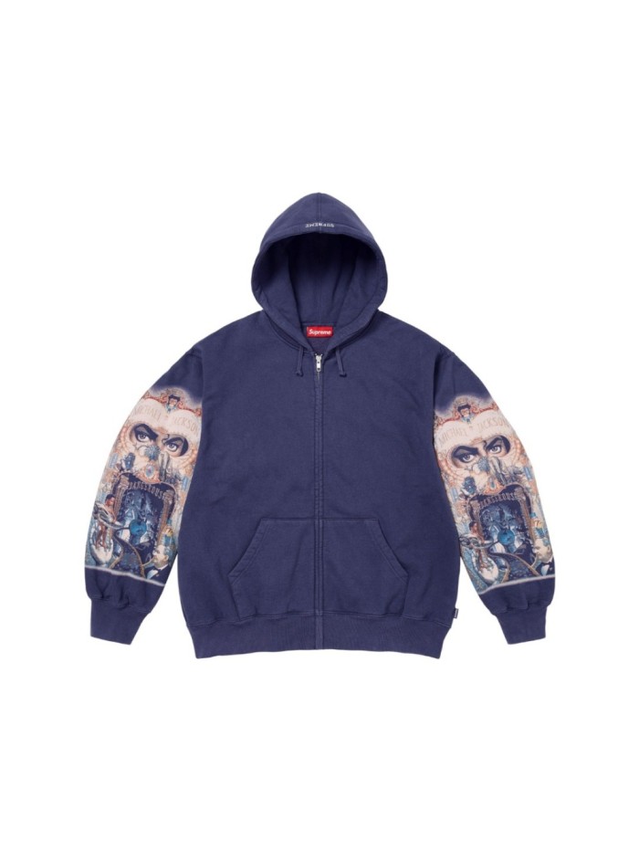 1:1 quality version Supreme x Michael Jackson Dangerous Zip Up Print Hoodie 2 colors 28889970