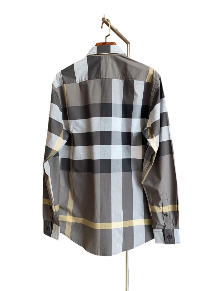 1:1 quality version Plaid Stretch Cotton Poplin Long Sleeve Shirt 8 colors 28875206